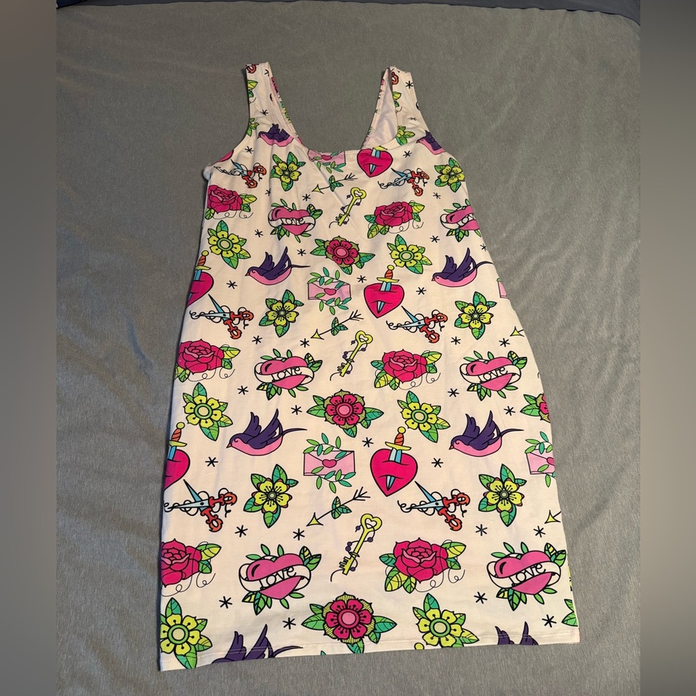 Curvy Beach Tattoo print dress
